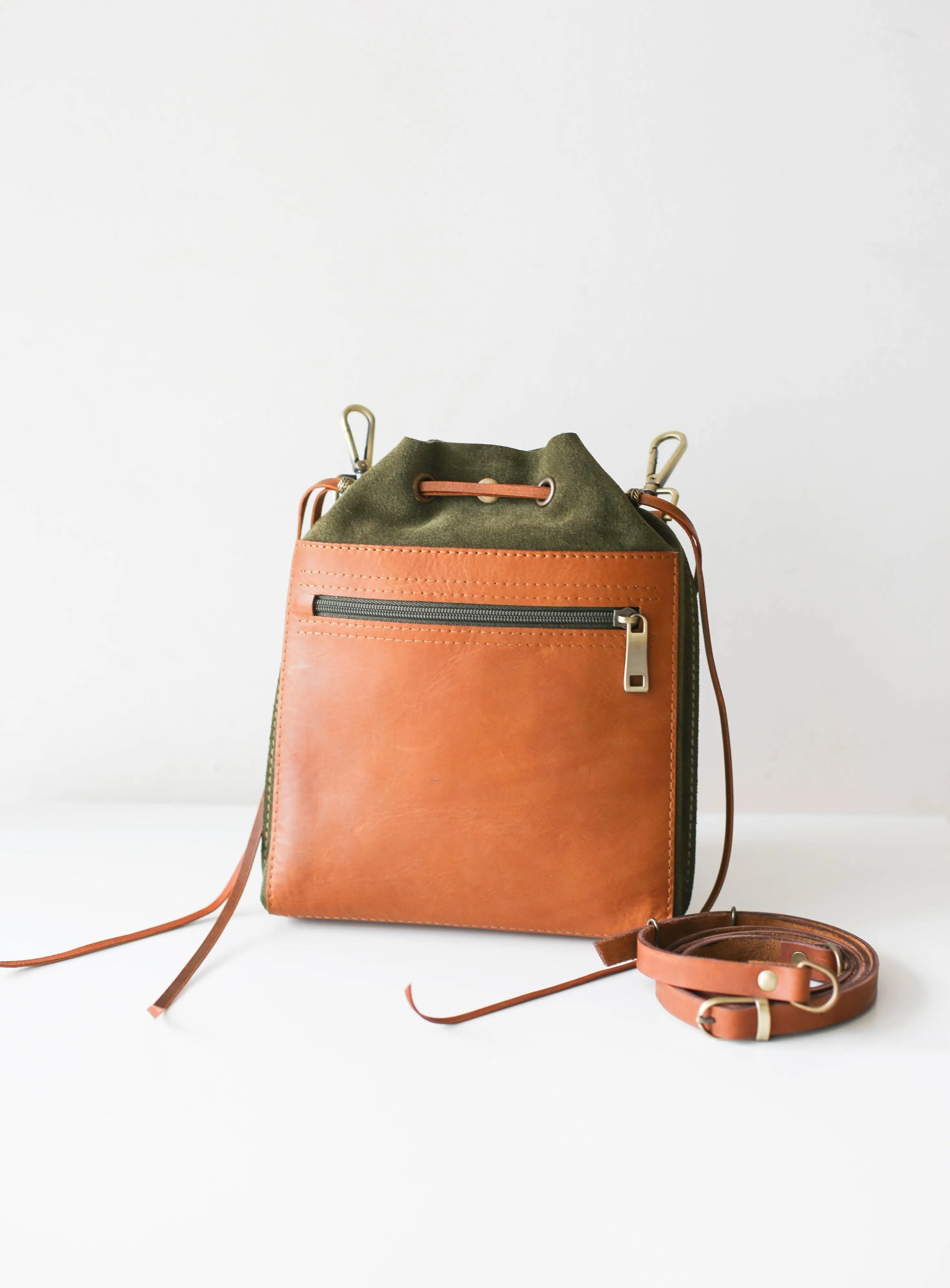 Men's Leather Bag - Men's Belt Bag - Green