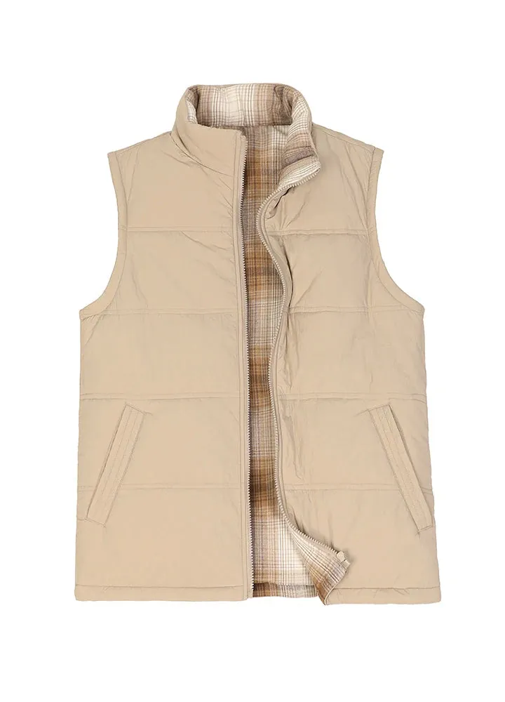 Men's Lightweight Outdoor Flannel Lined Puffer Vest