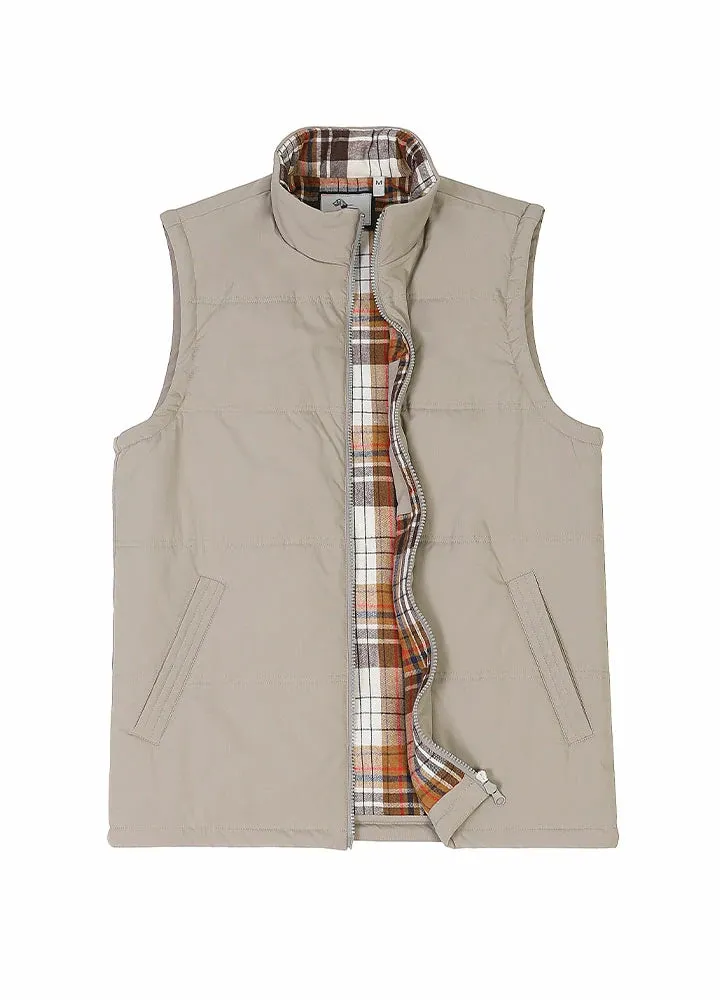 Men's Lightweight Outdoor Flannel Lined Puffer Vest