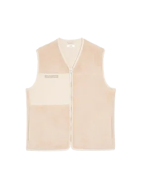 Mens Recycled Wool Fleece Gilet—sand