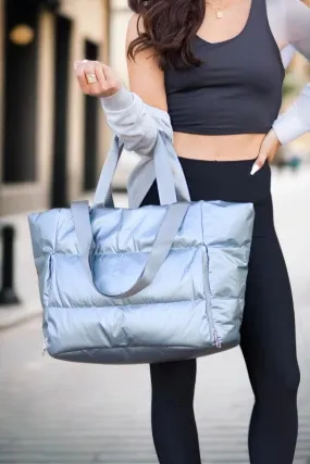 Metallic Puffer Tote