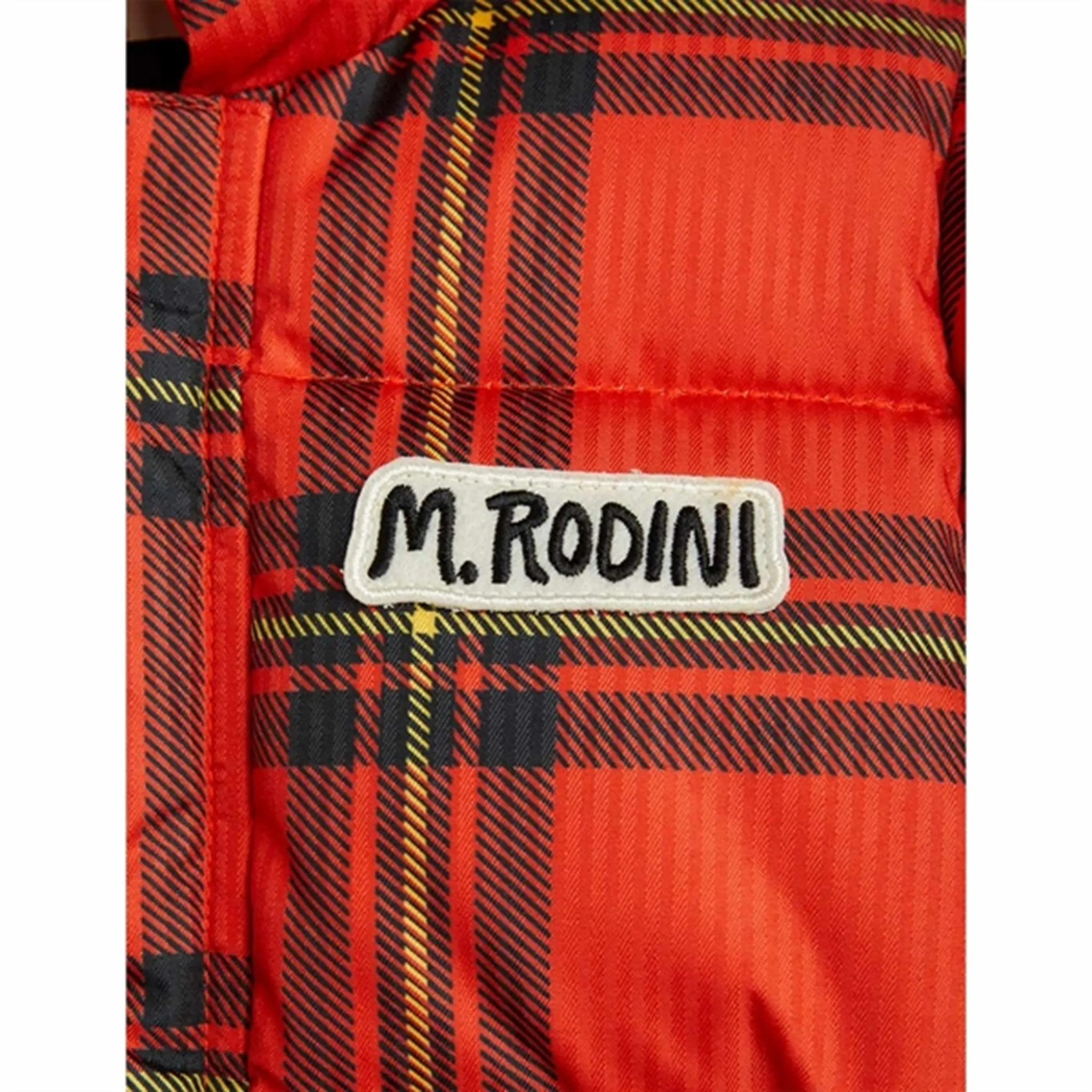 Mini Rodini Red Check Puffer Jacket