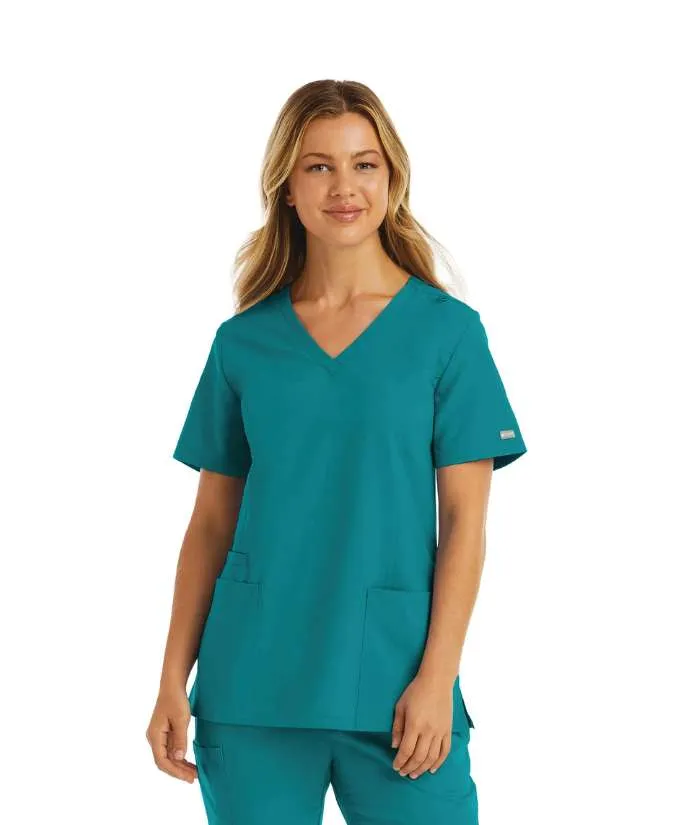 Momentum Womens Double V-Neck Scrub Top