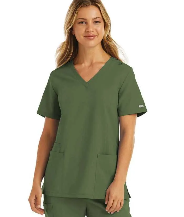 Momentum Womens Double V-Neck Scrub Top