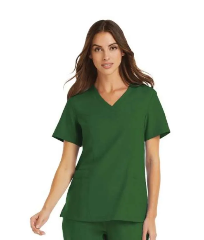 Momentum Womens Mock-Wrap Neck Scrub Top