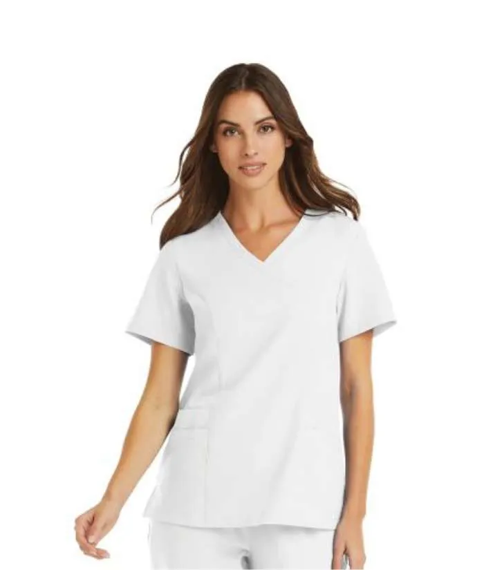 Momentum Womens Mock-Wrap Neck Scrub Top