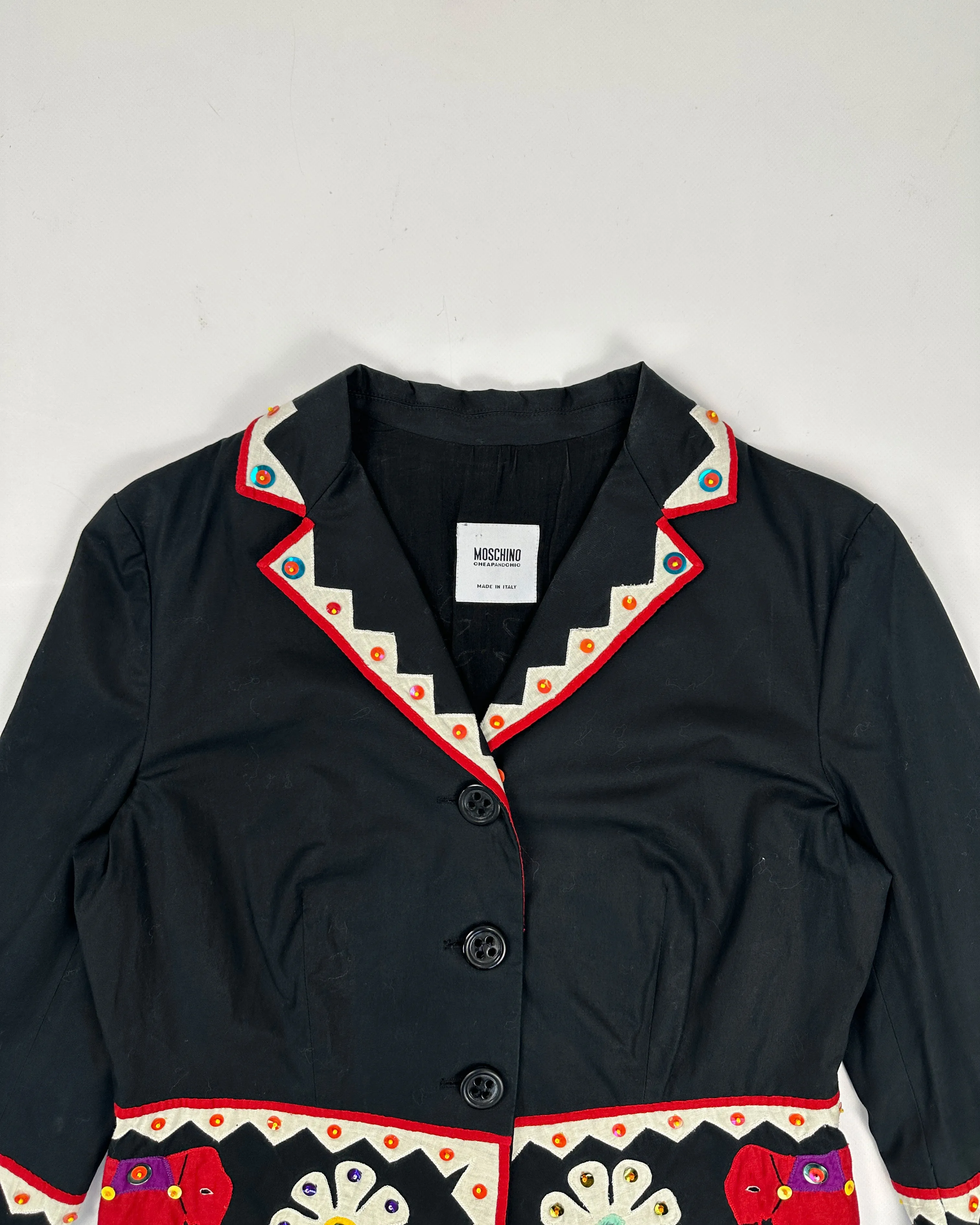 Moschino Cropped Embroidery Light Blazer 2000's