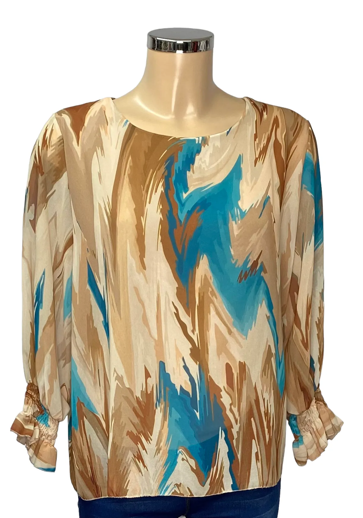 Multi Print Chiffon Blouse (3 Colours)