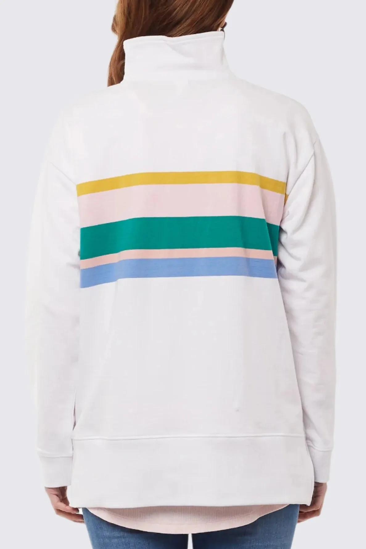 My Crush Zip Neck Fleece in White