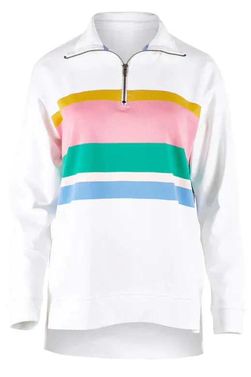 My Crush Zip Neck Fleece in White