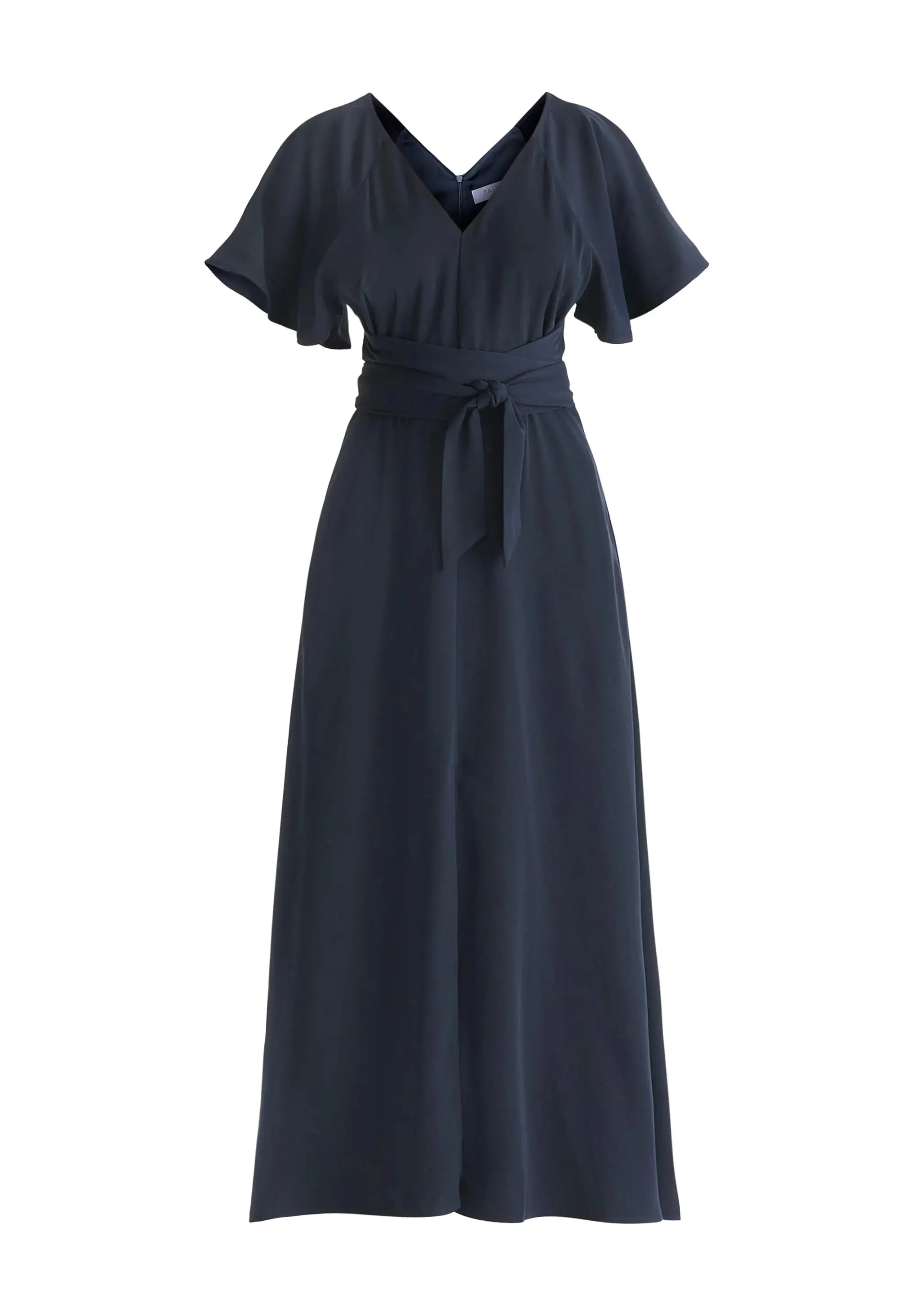 Navy Maxi Waist Tie Dress