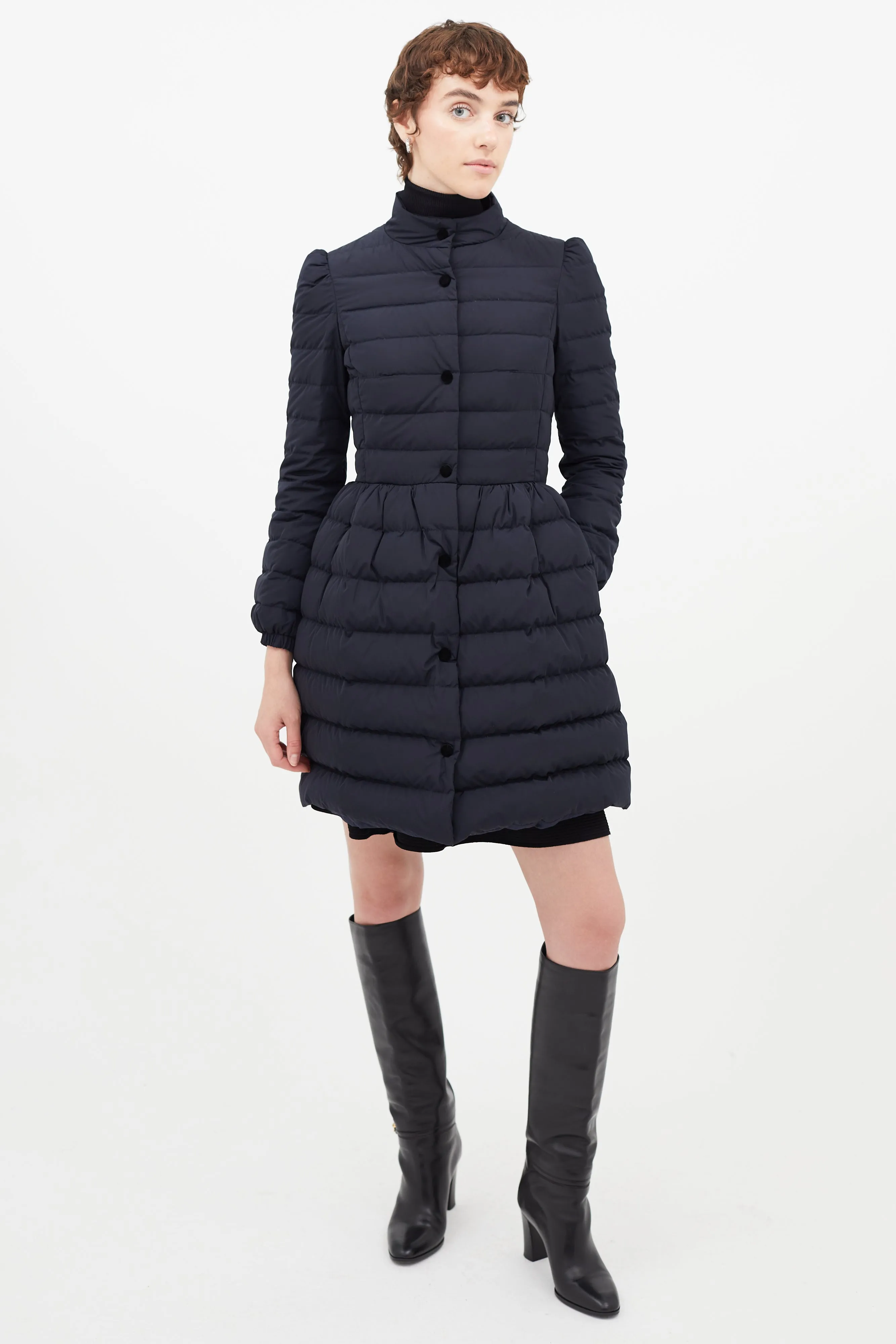 Navy Quilted Puffer Jacket