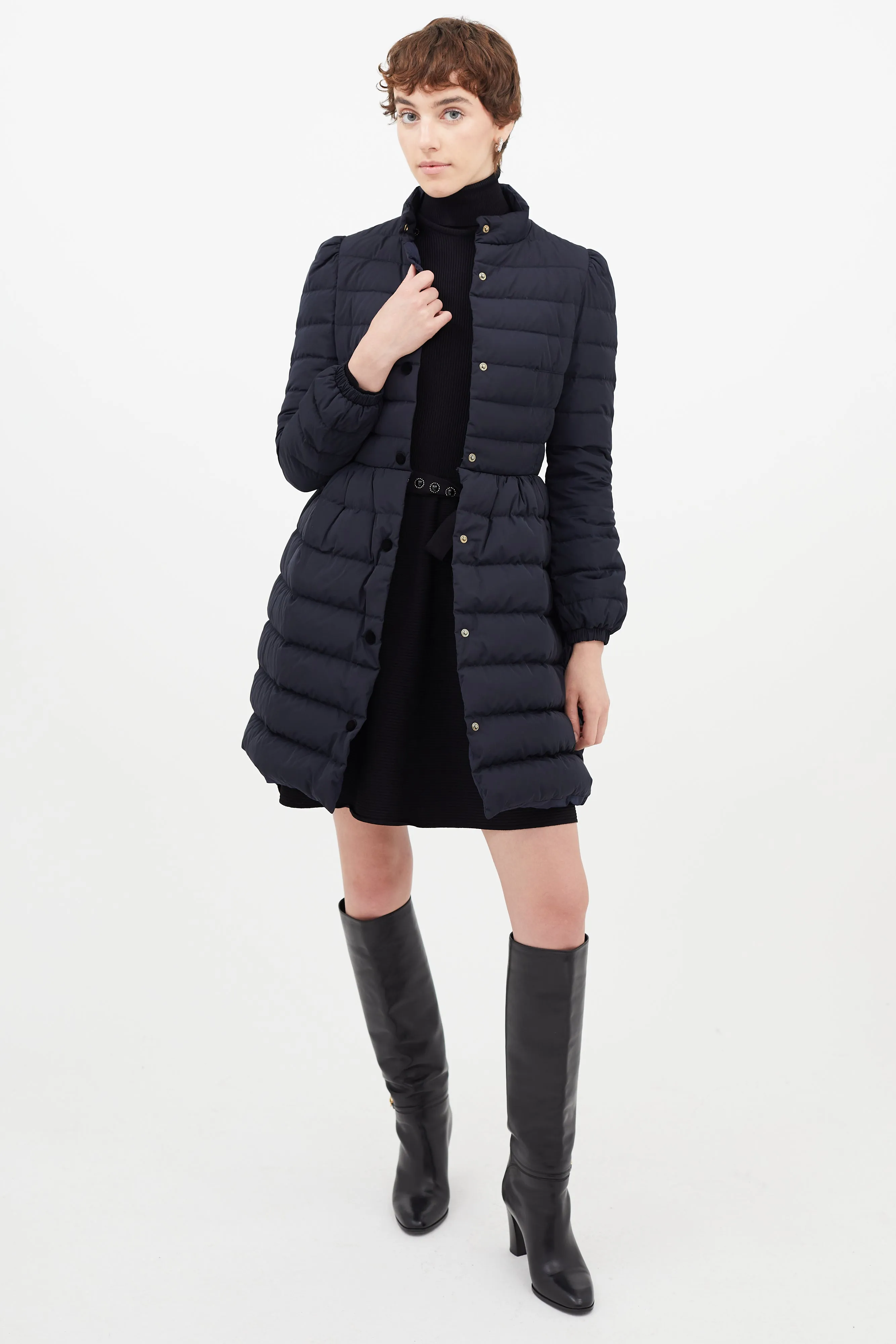 Navy Quilted Puffer Jacket