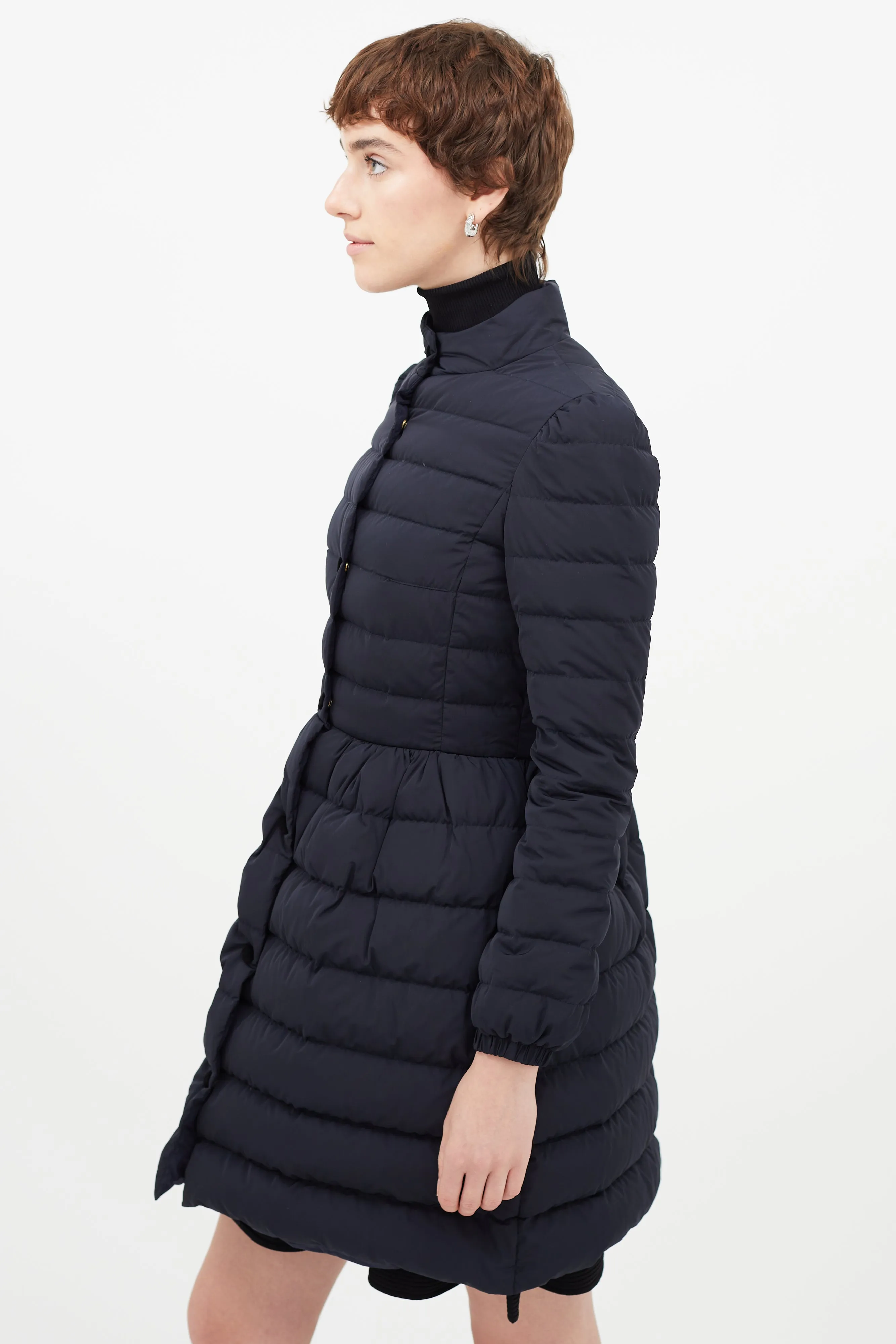 Navy Quilted Puffer Jacket