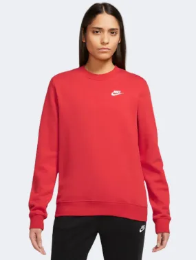 Nike Club Women Lifestyle Sweatshirt Red/White