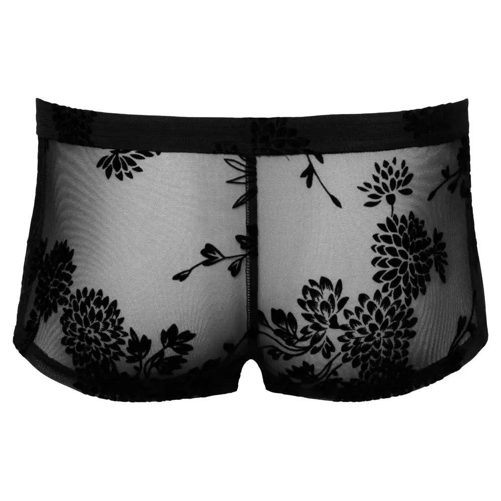 Noir Stretchy Black Sheer Floral Lace Pants