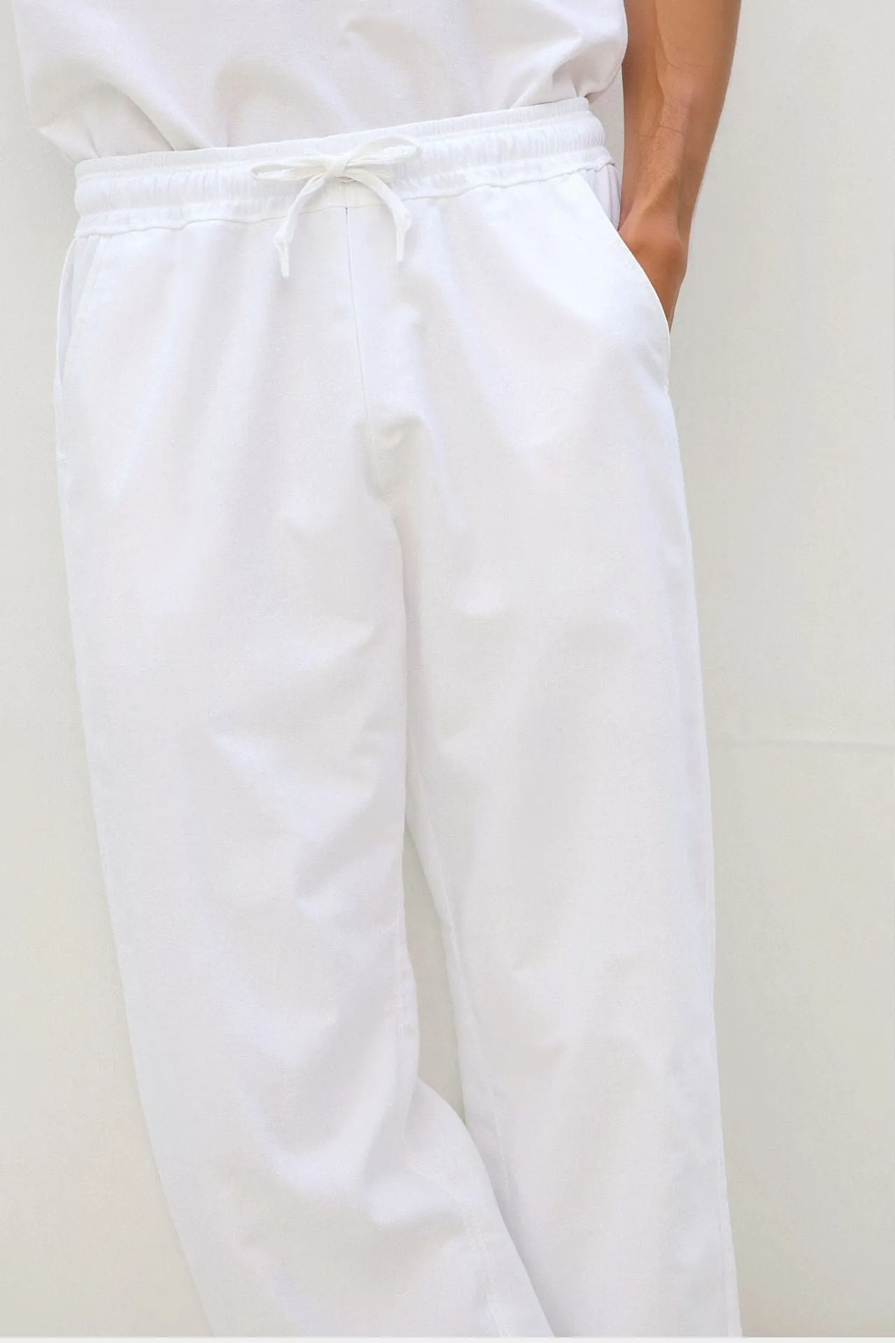 Old Money Cotton & Linen Blend Drawstring Pants