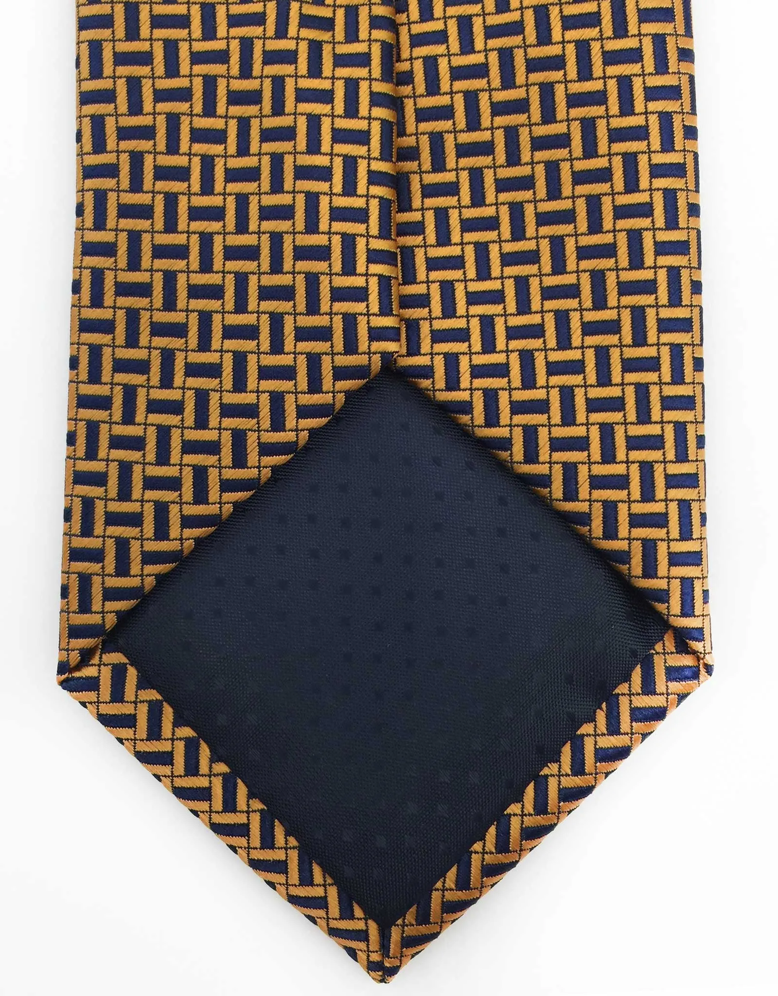 Orange & Navy Blue Geometric Tie