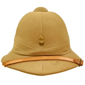 Original British WWII Royal Engineers Wolseley Pattern Pith Sun Helmet by Moores of London - Unissued and Dated 1942