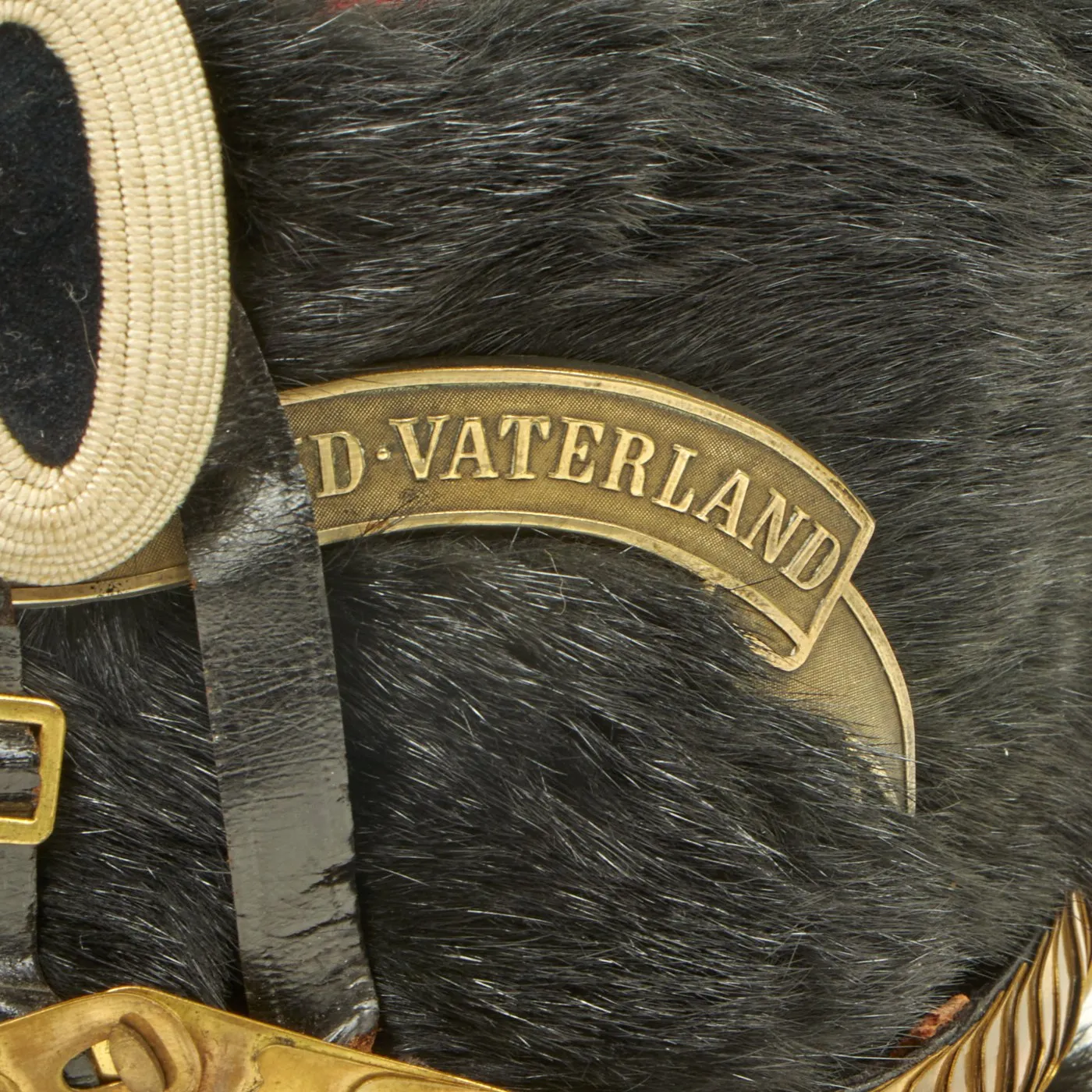 Original Imperial German WWI Prussian 6th Hussars Regiment Officer Light Cavalry Bearskin Busby with Red Bag