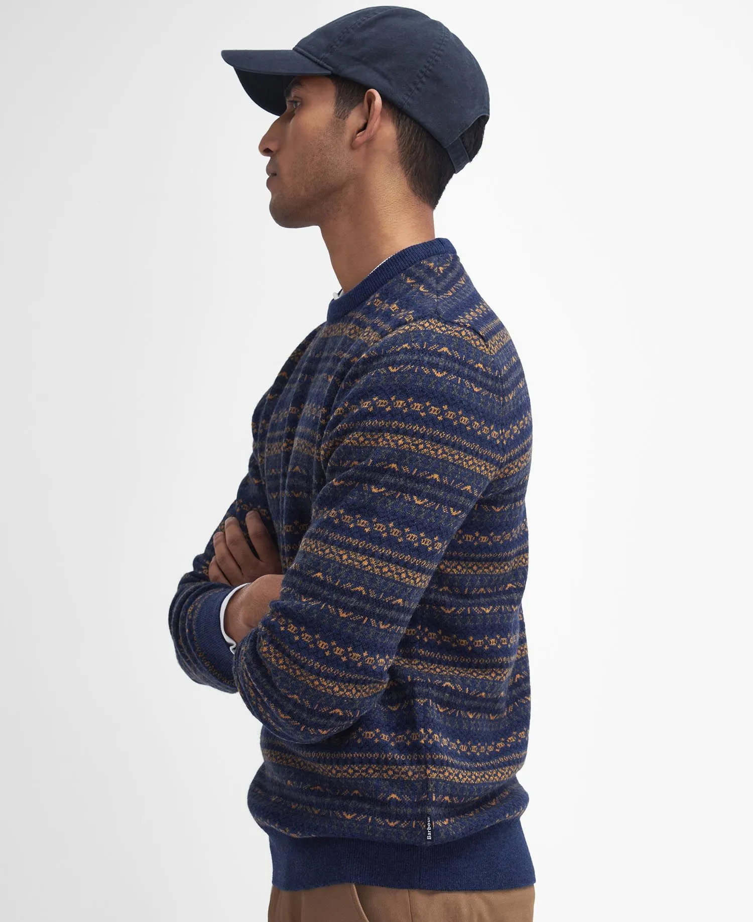 Orkney Fair isle Crew Neck Jumper - Inky Blue