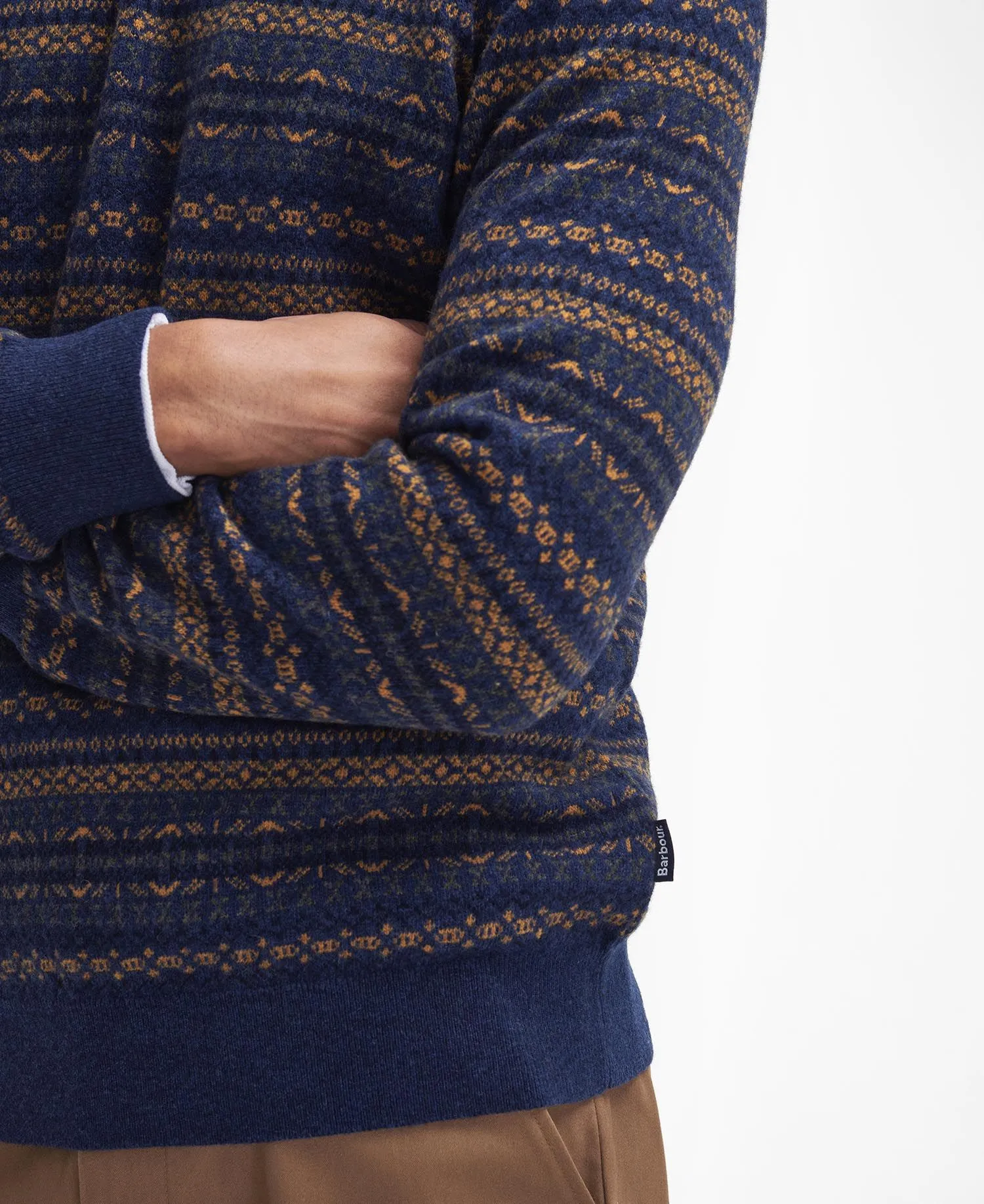 Orkney Fair isle Crew Neck Jumper - Inky Blue