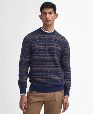 Orkney Fair isle Crew Neck Jumper - Inky Blue