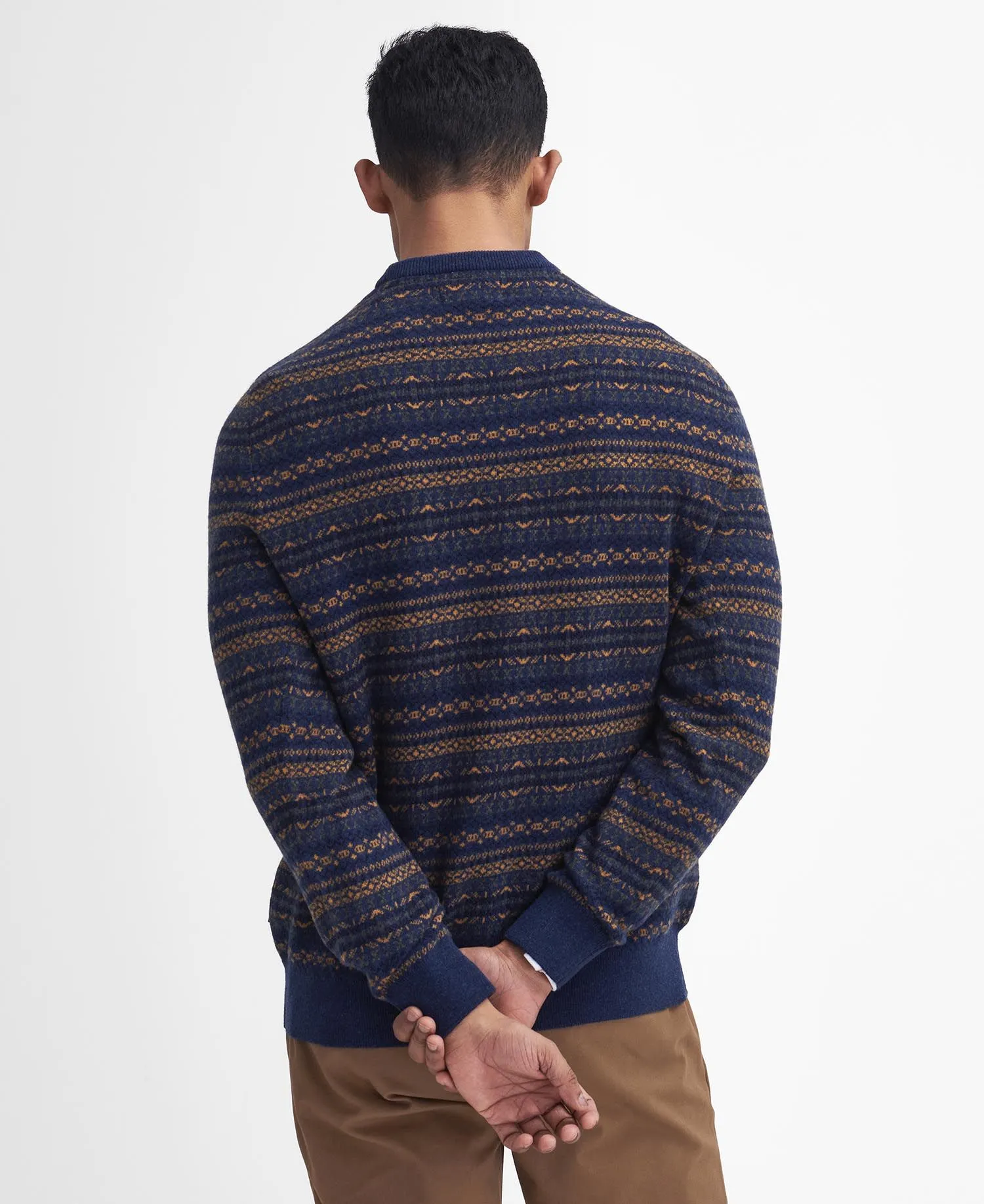 Orkney Fair isle Crew Neck Jumper - Inky Blue