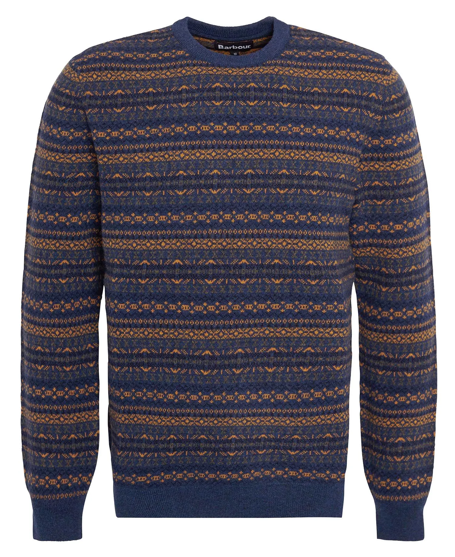 Orkney Fair isle Crew Neck Jumper - Inky Blue