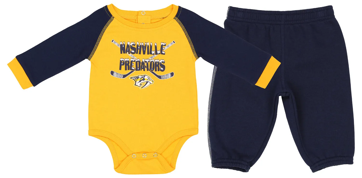 Outerstuff NHL Infant Nashville Predators 2-Piece Long Sleeve Bodysuit & Pant Set