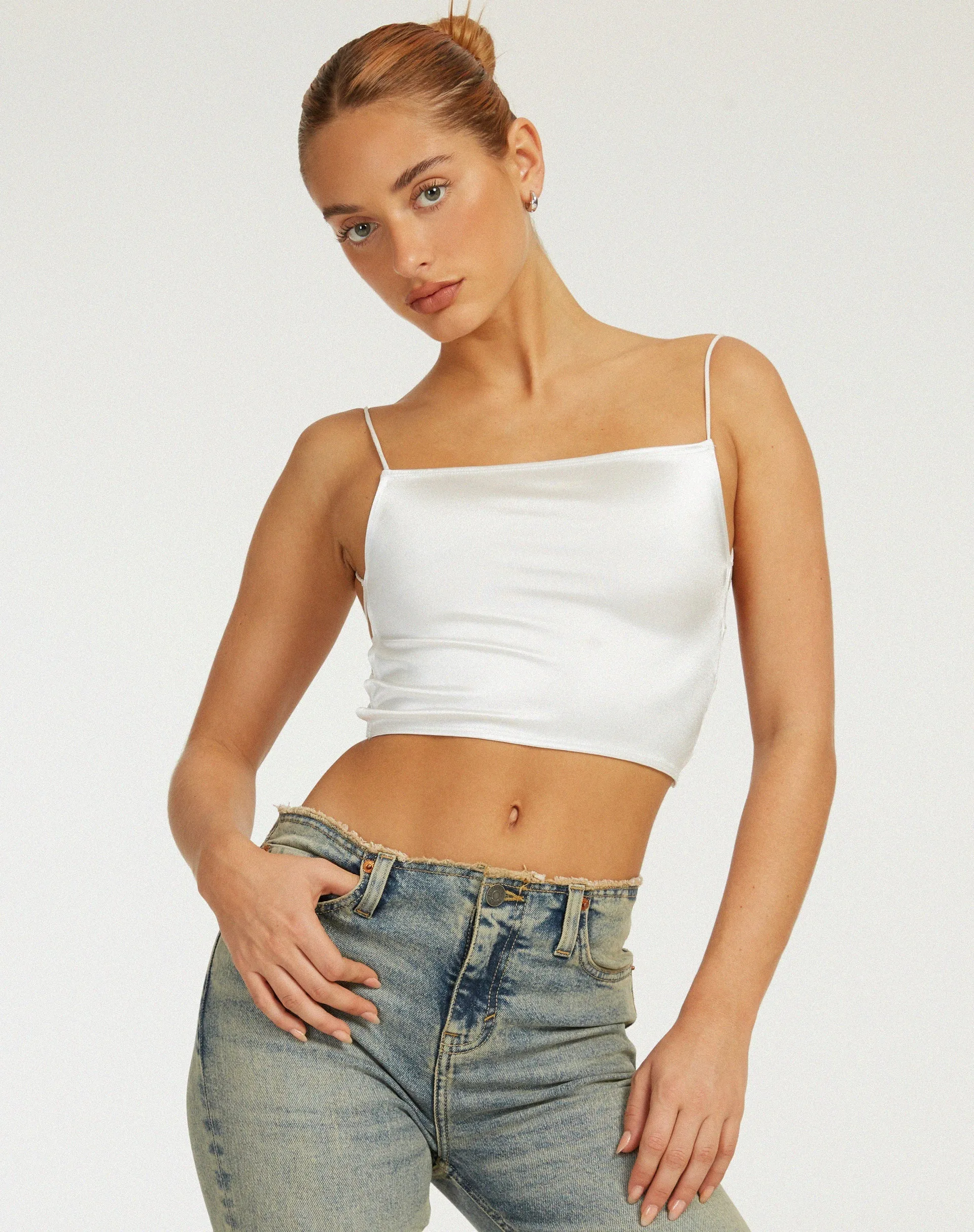 Ozka Crop Top in Ivory