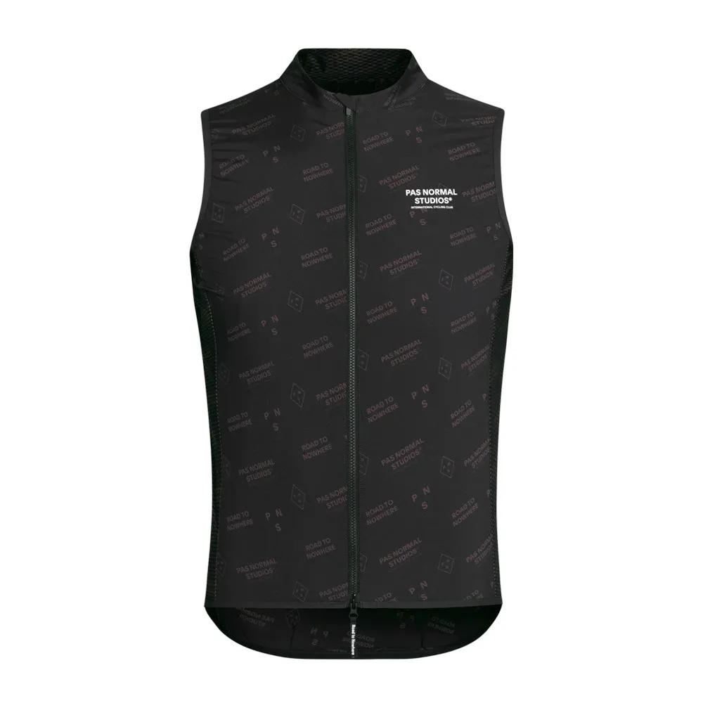 PAS NORMAL STUDIOS Mechanism Late Drop Stow Away Gilet SS23 - Black Contrast