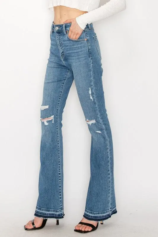 PLUS SIZE - HIGH RISE SKINNY BOOTCUT JEANS