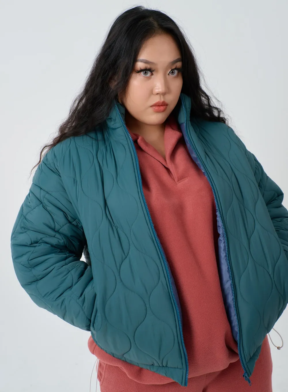 Plus Zipper Puffer Jacket ID27