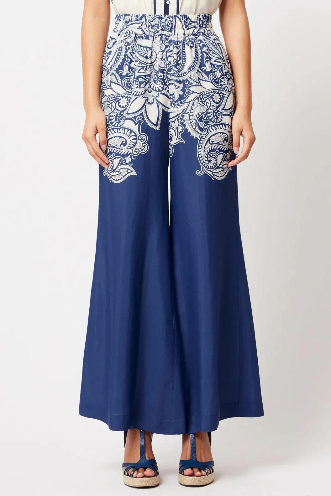 Positano Elastic Waist Wide Leg Pant | Nautique Paisley