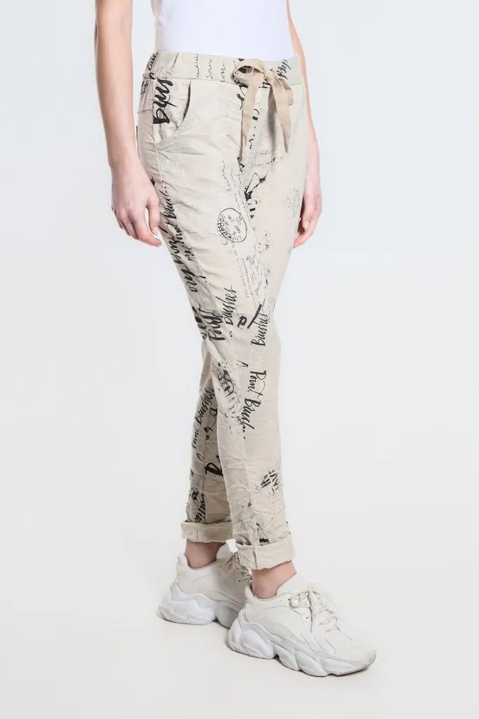 Postcard Collins Stretch Tie Waist Pant (PL160C)