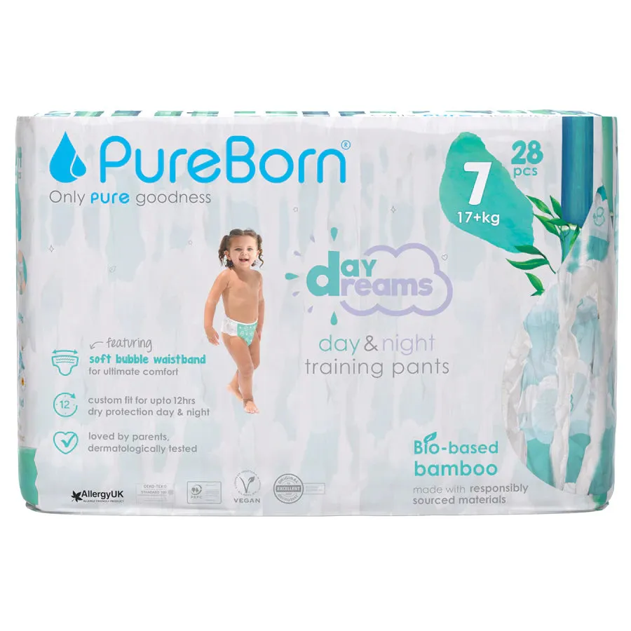 PureBorn Organic Bamboo Diaper Pants Size 7 (Pack of 28)