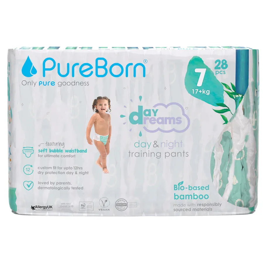 PureBorn Organic Bamboo Diaper Pants Size 7 (Pack of 28)