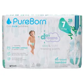 PureBorn Organic Bamboo Diaper Pants Size 7 (Pack of 28)