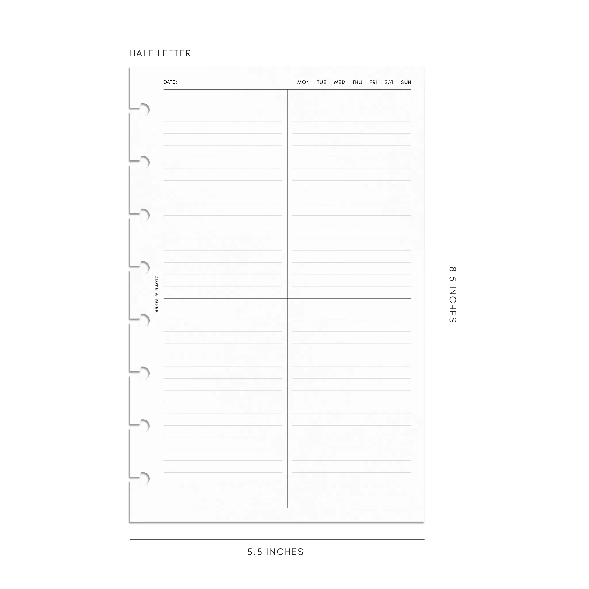 Quad Lined Planner Inserts