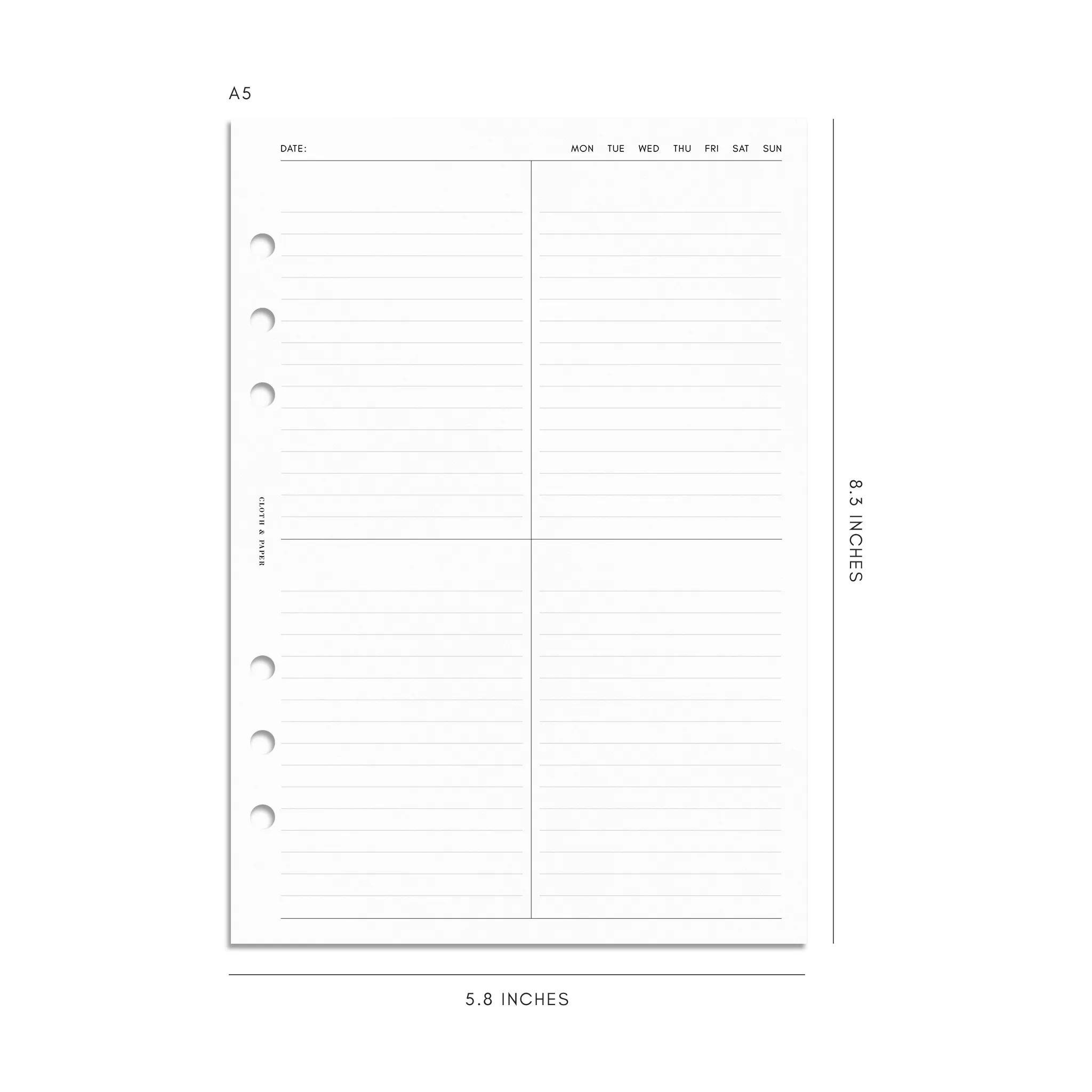 Quad Lined Planner Inserts