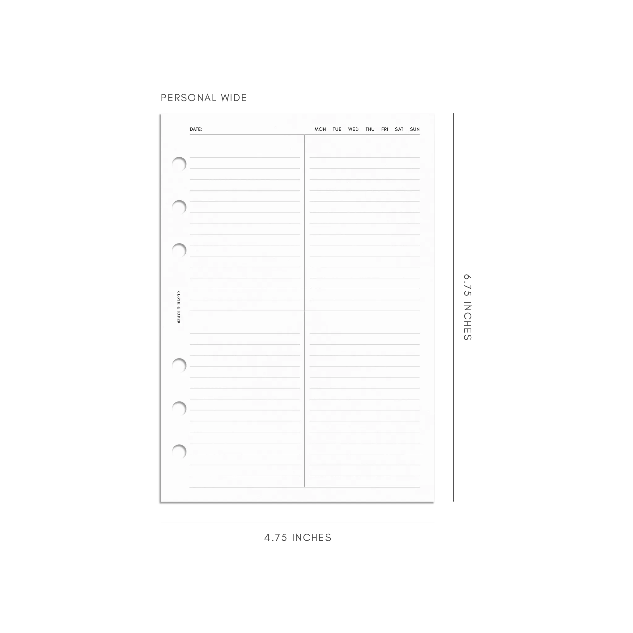 Quad Lined Planner Inserts