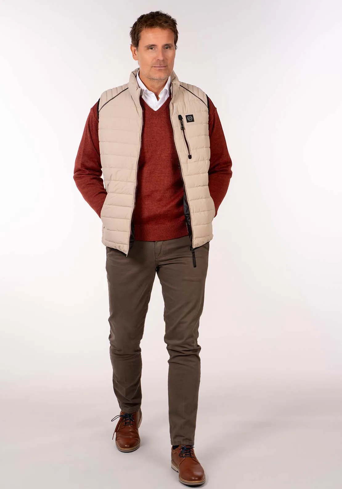 Quilted Gilet - Beige