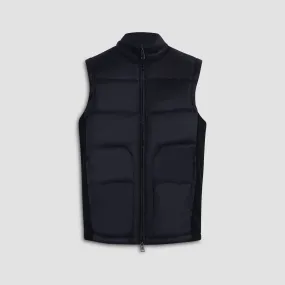 Quilted Vest With Knit Back