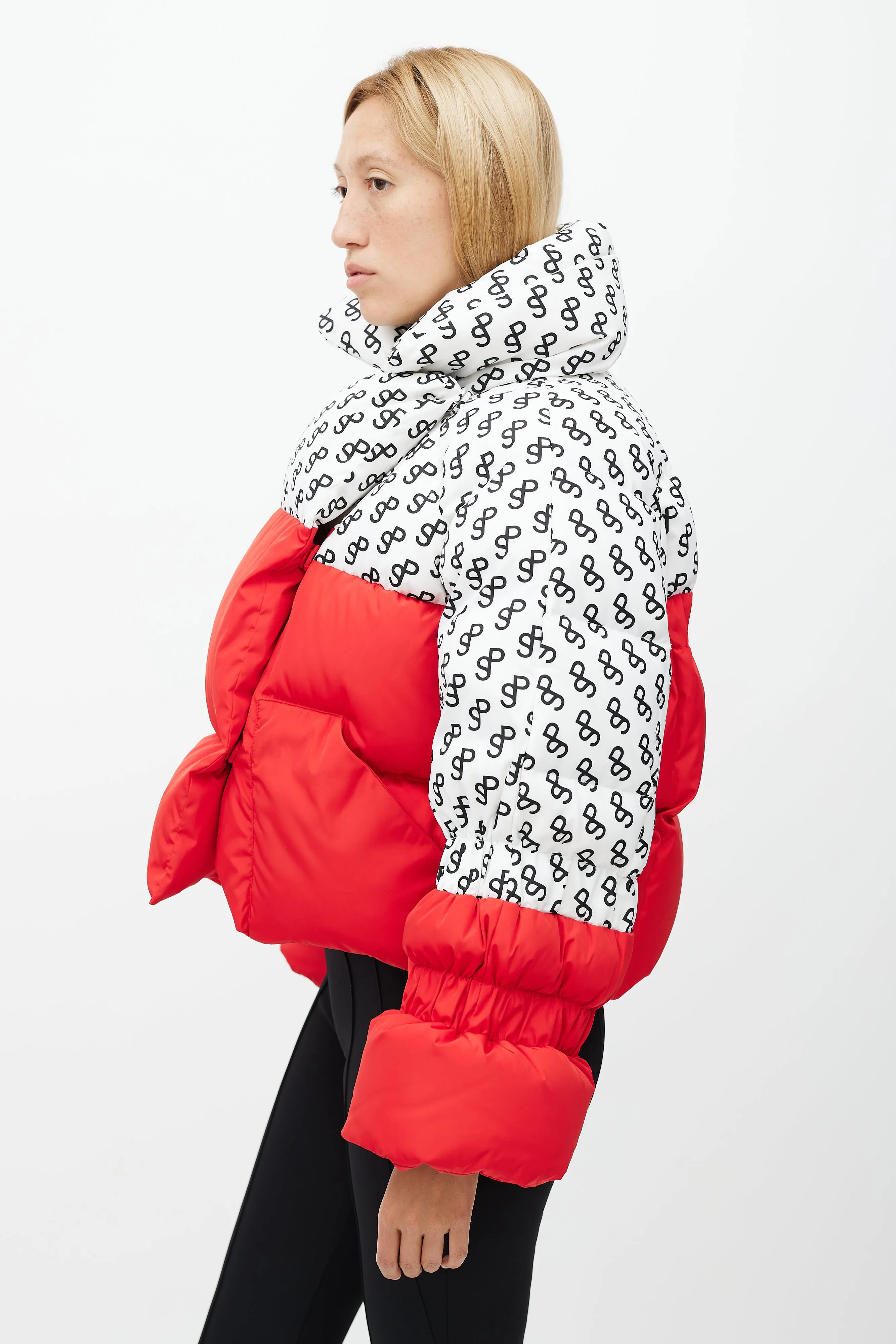 Red & White Monogram Puffer Jacket