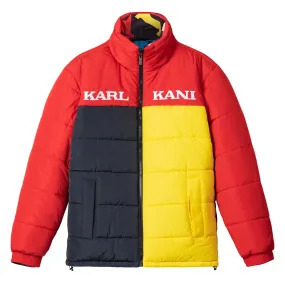 Retro Reversible Block Puffer Jacket Red