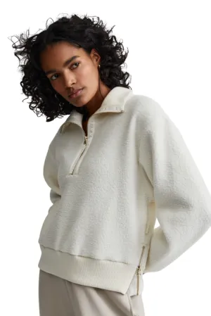 Roselle Half Zip Fleece, Egret