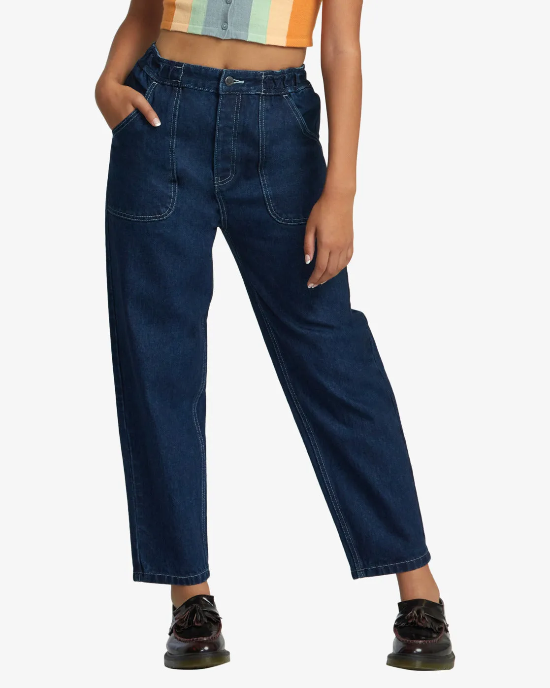 RVCA Scrunchie Deim Pant - Dark Indigo