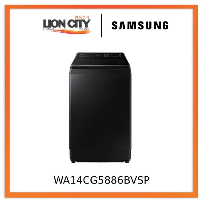 Samsung WA14CG5886BVSP 14kg Top Load Washing Machine with Ecobubble™, 3 Ticks