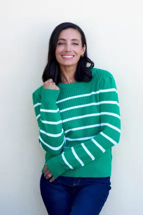 Sarah Sweater Emerald and Ivory